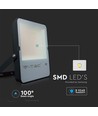 200W Samsung LED projektør - 137lm/W, IP65, sort hus, ultra-thin, udendørs