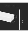 120cm 40W LED lineært pendel armatur - Samsung LED chip, hvid, 4000K, flicker free, inkl. wireophæng