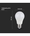 3 stk. E27 10,5W LED pære - A60, 100lm/W, 3-pak, mat glas
