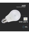 3 stk. E27 10,5W LED pære - A60, 100lm/W, 3-pak, mat glas