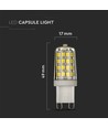G9 3W LED pære - Samsung LED chip, 300°, 330lm, 5 års garanti