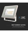 10W LED projektør - IP65, hvid, 3000K, 110 grader, udendørs