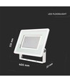 200W LED projektør - 88lm/W, IP65, hvidt kabinet, 4000K, udendørs