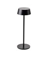 2W genopladelig LED bordlampe, IP54 - 200lm, dæmpbar, touch, 8-10 timers batteri, sort finish