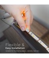 1m 2,4W LED strip med batteriboks og sensor - 6V, IP65, 4000K, PIR sensor, inkl. 3M tape