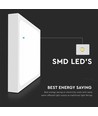 24W LED sensorlampe, kvadratisk - IP44, 30x30cm, hvid kant, 4000K, indbygget mikrobølge sensor