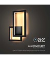 20W LED væglampe - Sort, geometrisk design, 3000K, IP20, 2660lm