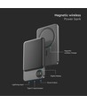 5000mAh MagSafe ultra-tynd powerbank i aluminium, 20W - Space Grey, trådløs hurtigopladning, digitalt display, USB-C ind/udgang