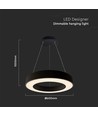 60cm 50W dæmpbar LED pendel - 122lm/W, 6100lm, sort ring, 4000K, TRIAC dæmpbar