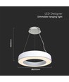 60cm 50W LED designer pendel, dæmpbar - 4000K, 6100lm, hvid, Triac dæmpbar