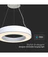 60cm 50W LED designer pendel, dæmpbar - 4000K, 6100lm, hvid, Triac dæmpbar