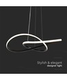 20W Ø50cm cirkulær LED pendel - 130lm/W, sort, 3000K, moderne design