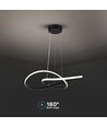 20W Ø50cm cirkulær LED pendel - 130lm/W, sort, 3000K, moderne design
