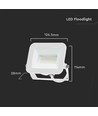 20W LED projektør, hvid - Samsung LED chip, IP65, 6500K, udendørs