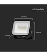 30W LED projektør, Samsung LED chip - IP65, sort, 3000K, PRO-Series, udendørs