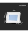 200W LED projektør med Samsung chip - 100lm/W, IP65, hvid krop, hvidt glas, 6500K