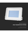 200W LED projektør med Samsung chip - 100lm/W, IP65, hvid krop, hvidt glas, 6500K