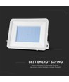 200W LED projektør med Samsung chip - 100lm/W, IP65, hvid krop, hvidt glas, 6500K