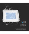 200W LED projektør med Samsung chip - 100lm/W, IP65, hvid krop, hvidt glas, 6500K