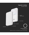 10000mAh magnetisk trådløs powerbank, 20W - MagSafe, PD hurtigopladning, LED indikator, hvid