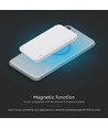 10000mAh magnetisk trådløs powerbank, 20W - MagSafe, PD hurtigopladning, LED indikator, hvid