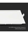 6W Firkantet LED indbygningspanel - 490lm, 6400K, Hul: 11x11 cm, Mål: 12x12 cm, flicker free