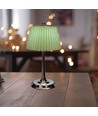 1,5W LED bordlampe, 3-i-1 - Krom/Lysegrøn, touch dæmpbar, genopladelig, USB-C, Ø14x28 cm