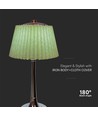 1,5W LED bordlampe, 3-i-1 - Krom/Lysegrøn, touch dæmpbar, genopladelig, USB-C, Ø14x28 cm