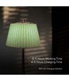 1,5W LED bordlampe, 3-i-1 - Krom/Lysegrøn, touch dæmpbar, genopladelig, USB-C, Ø14x28 cm
