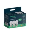 3 stk. E27 4,5W LED kronepærer - G45, 4000K, hvidt glas, 3-pak