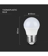 3 stk. E27 4,5W LED kronepærer - G45, 4000K, hvidt glas, 3-pak