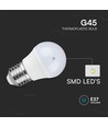 3 stk. E27 4,5W LED kronepærer - G45, 4000K, hvidt glas, 3-pak