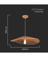 E27 designer pendelophæng med hampereb - 60cm, brun, IP20, uden lyskilde