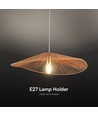 E27 designer pendelophæng med hampereb - 60cm, brun, IP20, uden lyskilde