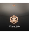 Ø30cm Designer pendelophæng i trælook - E27 fatning, geometrisk design, maks. 60W, uden lyskilde
