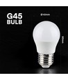 E27 6,5W LED kronepære - G45, Samsung LED chip, 4000K, 600lm, hvid plast