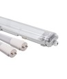 12 stk. Limea T8 LED dobbeltarmatur - Inkl. 24x18,5W 120cm LED rør, IP65 vandtæt
