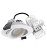 10x 7W lavprofil indbygningsspot RA96 - DimToWarm+CCT, Hul: Ø6,8 cm, Mål: Ø8,3 cm, hvid kant, dæmpbar