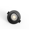 10x 7W lavprofil indbygningsspot RA96 - DimToWarm+CCT, Hul: Ø6,8 cm, Mål: Ø8,3 cm, sort kant, dæmpbar