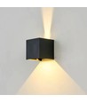 6 stk. 6W CUBIC PRO væglampe - IP65, sort, sløjfbar, justerbar, firkantet, op/ned, inde / ude, inkl. lyskilde