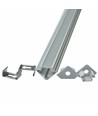 2000mm VT-7104 monteringssæt - med diffuser til LED-liste hjørne, sølv, 2 stk. pakke