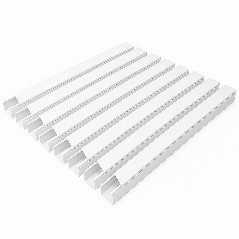 10 stk. 40x40 Kabelkanal med tape - Hvid, 40x40mm, Længde 2m