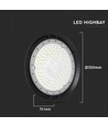 VT-92201 LED højloftslampe 200W - 4000K, 135 lm/W