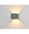 6W CUBIC PRO væglampe - IP65, antracit grå, sløjfbar, justerbar, firkantet, op/ned, inde / ude, inkl. lyskilde