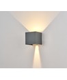 6W CUBIC PRO væglampe - IP65, antracit grå, sløjfbar, justerbar, firkantet, op/ned, inde / ude, inkl. lyskilde