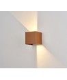 6W CUBIC PRO væglampe - IP65, Corten, sløjfbar, justerbar, firkantet, op/ned, inde / ude, inkl. lyskilde