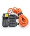 5m orange reb med RGB lys - Med karabinhage, maks. 80kg belastning