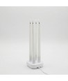 4-pak hvide LED stearinlys inkl. ladebase - Ø2cm, Højde: 25cm, kronelys, inkl. fjernb., timer