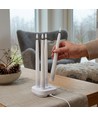 4-pak hvide LED stearinlys inkl. ladebase - Ø2cm, Højde: 25cm, kronelys, inkl. fjernb., timer