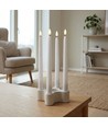 4-pak hvide LED stearinlys inkl. ladebase - Ø2cm, Højde: 25cm, kronelys, inkl. fjernb., timer